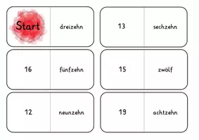 Vorschau - Spiele - Domino (Zahlenraum 20 Wörter und Zahlen) - Seite 1