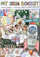 Vorschau - Arbeitsblätter - Happy New Year 2026 - Rocket with Sketchnotes (UPDATE!) - Deckblatt