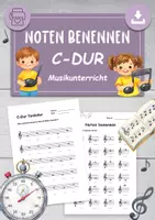Vorschau - Arbeitsblätter - Notennamen auf Zeit benennen C-Dur Musik - Deckblatt
