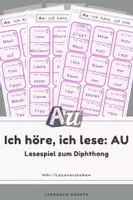 Vorschau - Stationenlernen - AU hören & lesen: Lesespiel zur Buchstabenverbindung | 1. Klasse - Deckblatt