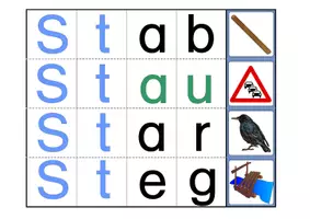 Vorschau - Arbeitsblätter - Wickelwörter - Erste Wörter lesen - Buchstabenverbindung ST - Seite 2