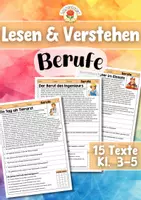 Vorschau - Arbeitsblätter - Lesen & Verstehen - Berufe (Klasse 3-5) - Deckblatt