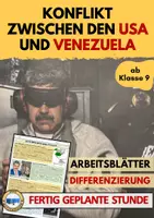 Vorschau - Arbeitsblätter - Konflikt zwischen den USA und Venezuela Maduro Trump Arbeitsblatt - Deckblatt