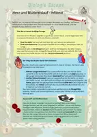 Vorschau - Arbeitsblätter - Escape Herz und Blutkreislauf mit Infotext (5. Klasse) - Seite 1
