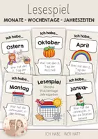 Vorschau - Arbeitsblätter - Lesespiel - Das Jahr | Monate, Wochentage, Jahreszeiten - Ich habe... Wer hat | Grundschule, Deutsch, DaZ, Lesen, Leseförderung - Deckblatt