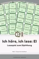 Vorschau - Spiele - EI hören & lesen: Lesespiel zur Buchstabenverbindung | 1. Klasse - Deckblatt