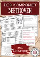 Vorschau - Arbeitsblätter - Ludwig van Beethoven Lesetext – Komponist - Infotext & Aufgaben - Deckblatt