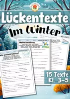 Vorschau - Arbeitsblätter - Lückentexte - Im Winter (Klasse 3-5) - Deckblatt