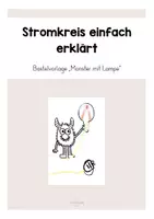 Vorschau - Spiele - Stromkreis einfach erklärt - Bastelvorlage "Monster mit Lampe" - - Deckblatt