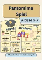 Vorschau - Spiele - Pantomime Spiel – Bewegung & Sprache | Vertretung | Klasse 5–7 - Deckblatt