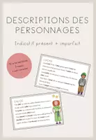 Vorschau - Aufgabenkarten - Description des personnages : indicatif présent + imparfait - Deckblatt