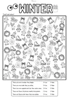 Vorschau - Arbeitsblätter - Winter I Spy...: Count, Read and Colour (Suchbilder) - Seite 3