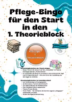 Vorschau - Aufgabenkarten - Pflege-Bingo zum 1. Theorieblock - Deckblatt