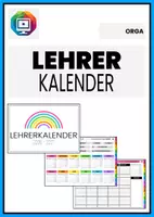 Vorschau - Interaktives Material - Lehrerkalender Schuljahr 2026-2027 in Regenbogenoptik - Deckblatt