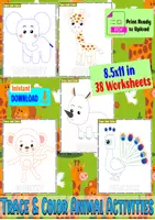 Aperçu - Matériel pour travaux manuels / dessin - Trace & Color Animal Activities for Toddlers & Preschoolers - Page de couverture