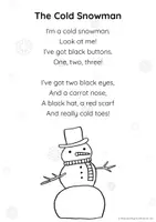 Vista previa - Hojas de trabajo - The Cold Snowman - A Poem & Activities - página 3