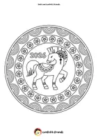 Vorschau - Mal- und Bastelvorlagen - Mandala – Jahr des Pferdes 2026 - Seite 1