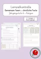Vorschau - Klassenarbeiten - Lernzielkontrolle Kirchenjahr - Christliche Feste - Probe - Deckblatt