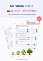 Vorschau - Arbeitsblätter - Mi rutina diaria – Tandem-Bogen (4-fachdifferenziert) - Deckblatt