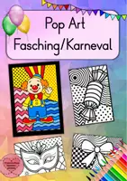 Vorschau - Mal- und Bastelvorlagen - Fasching/ Karneval/ Fasnacht Pop Art Kunst - Deckblatt