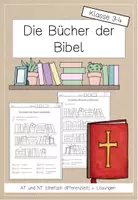 Vorschau - Arbeitsblätter - Die Bücher der Bibel (Bibelbücherschrank Religion Klasse 3-4) - Deckblatt