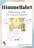 Vorschau - Arbeitsblätter - Himmelfahrt: Bildbetrachtung, Lückentext und kreative Aufgabe - Deckblatt