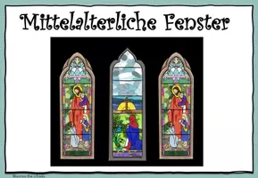 Vorschau - Mal- und Bastelvorlagen - Mittelalterliche Fenster: Anleitung & Präsentation - Seite 1