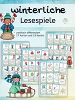 Vorschau - Spiele - Winterliche Lesespiele - 5 Lesespiele - 27 und 33 Karten - Deckblatt