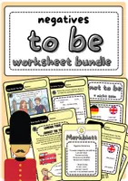Vorschau - Arbeitsblätter - TO BE - negatives - worksheet bundle (English) - Deckblatt