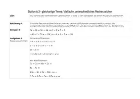 Vorschau - Arbeitsblätter - Stationsarbeit - Terme zusammenfassen / Termregeln - Seite 3