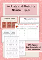 Vorschau - Spiele - Zuordnungsspiel abstrakte und konkrete Nomen - Deckblatt
