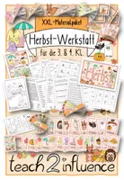 Vorschau - Unterrichtsreihen - XXL-Materialpaket - Herbst-Werkstatt für die 3. & 4. Kl. - Deckblatt