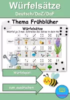 Vorschau - Spiele - Würfelsätze / Würfelspiel Frühblüher - Deutsch/DaF/DaZ - Wortspiel - Deckblatt