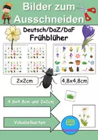 Vorschau - Mal- und Bastelvorlagen - Vokabelbilder Frühblüher - Bilder zum ausschneiden (Klasse 1 und 2) - Deckblatt