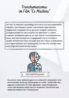 Vorschau - Arbeitsblätter - Transhumanismus im Film "ExMachina" - Deckblatt