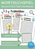 Vorschau - Spiele - Wortsuchspiel/Wortsuche/Suchsel Frühblüher (Grundschule) - 4 Varianten - Deckblatt