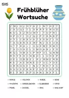 Vorschau - Spiele - Wortsuchspiel/Wortsuche/Suchsel Frühblüher (Grundschule) - 4 Varianten - Seite 1