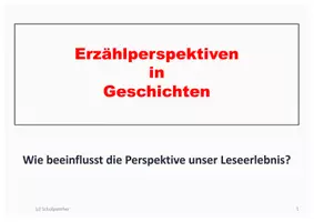 Vorschau - Arbeitsblätter - Erzählperspektiven in Geschichten erkennen und bestimmen - Seite 1