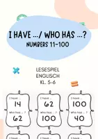 Vorschau - Spiele - Numbers 11–99: I have... Who has...? – Lesespiel Englisch - Deckblatt