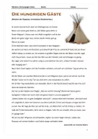 Vorschau - Arbeitsblätter - Märchen "Die hungrigen Gäste" (aus Nordamerika) altersgerecht nacherzählt | Aufgaben: Verständnis und Reflexion | LÖSUNGEN | Deutsch 5. Klasse - Seite 1