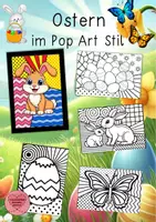 Vorschau - Mal- und Bastelvorlagen - Ostern Malvorlagen im Pop Art Stil - Deckblatt