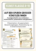 Vorschau - Unterrichtsreihen - Kunstprojekt - Auf den Spuren großer Künstler/ Kunstgeschichte neu entdecken: recherchieren, präsentieren und gestalten - Deckblatt