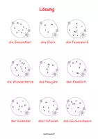 Vorschau - Arbeitsblätter - 🍀Buchstabensalat zu Neujahr | Wörter mit dem passenden Artikel schreiben | Wortschatz Neujahr | 1. und 2. Klasse | Deutsch | DaZ | DaF - Seite 2