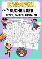 Vorschau - Arbeitsblätter - Karneval / Fasching: Suchbilder (Lesen, Zählen, Ausmalen) - Deckblatt