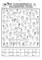 Vorschau - Arbeitsblätter - Karneval / Fasching: Suchbilder (Lesen, Zählen, Ausmalen) - Seite 2