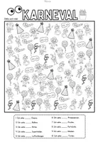 Vorschau - Arbeitsblätter - Karneval / Fasching: Suchbilder (Lesen, Zählen, Ausmalen) - Seite 3