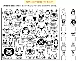 Aperçu - Feuilles d'exercices - Les petits espions – Je vois, je cherche et je compte! - Page 2