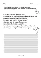 Vorschau - Arbeitsblätter - 🍀Neujahrsätze | Übungsblatt Groß- und Kleinschreibung | Deutsch | DaZ | DaF | 2. und 3. Klasse| mit Lösung | Grammatik | Satzanfang - Seite 1
