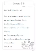 Vorschau - Arbeitsblätter - 10 Minuten Lesen: Buchstabe B (1. Klasse) Niko - Seite 1