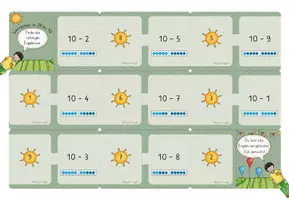 Vorschau - Spiele - 8x Domino Subtraktion im Zahlenraum bis 20, differenziert! mit Selbstkontrolle - Seite 1